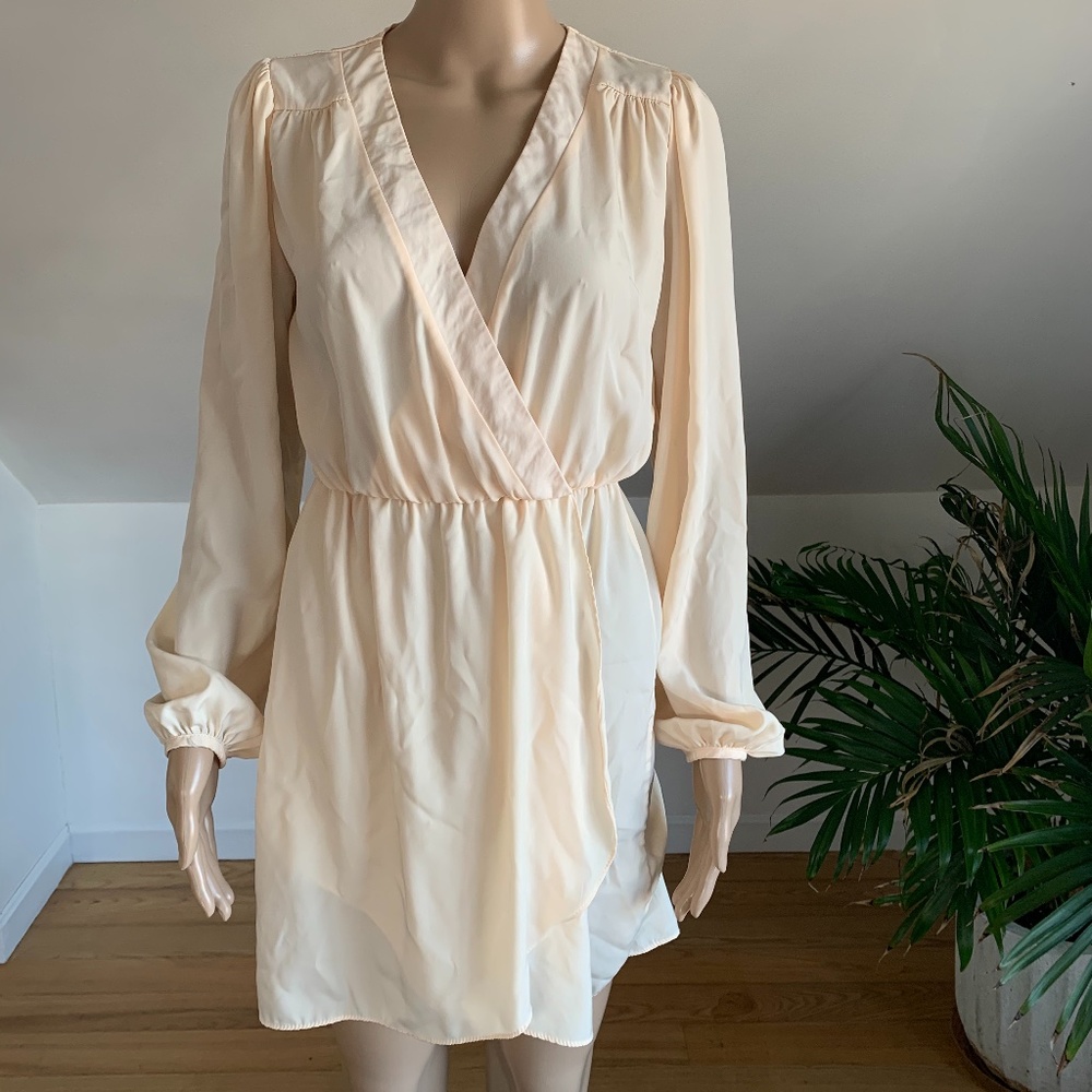 Wrap Dress in Cream | Size Small